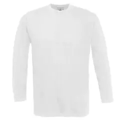 B&C T-Shirt 100% BW langarm weiß 185g