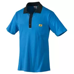 ESD-Polo Pique Shirt hellblau-schwarz