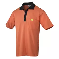ESD-Polo Pique Shirt orange-schwarz