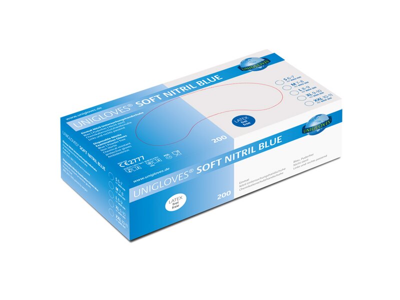 Produktbild Unigloves Soft Nitril Blue 200 Gr.M