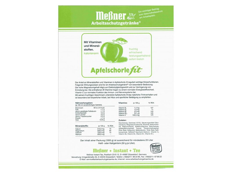 Produktbild Me&szlig;ner Apfelschorle fit kalorienarm 1KG